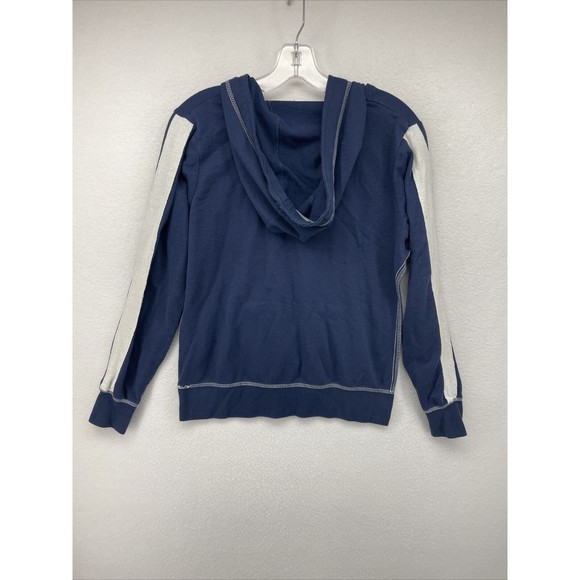 Seattle Seahawks Womens Top Blue Medium M NFL Logo Hooded V-Neck Kangaroo Pocket - Picture 7 of 11